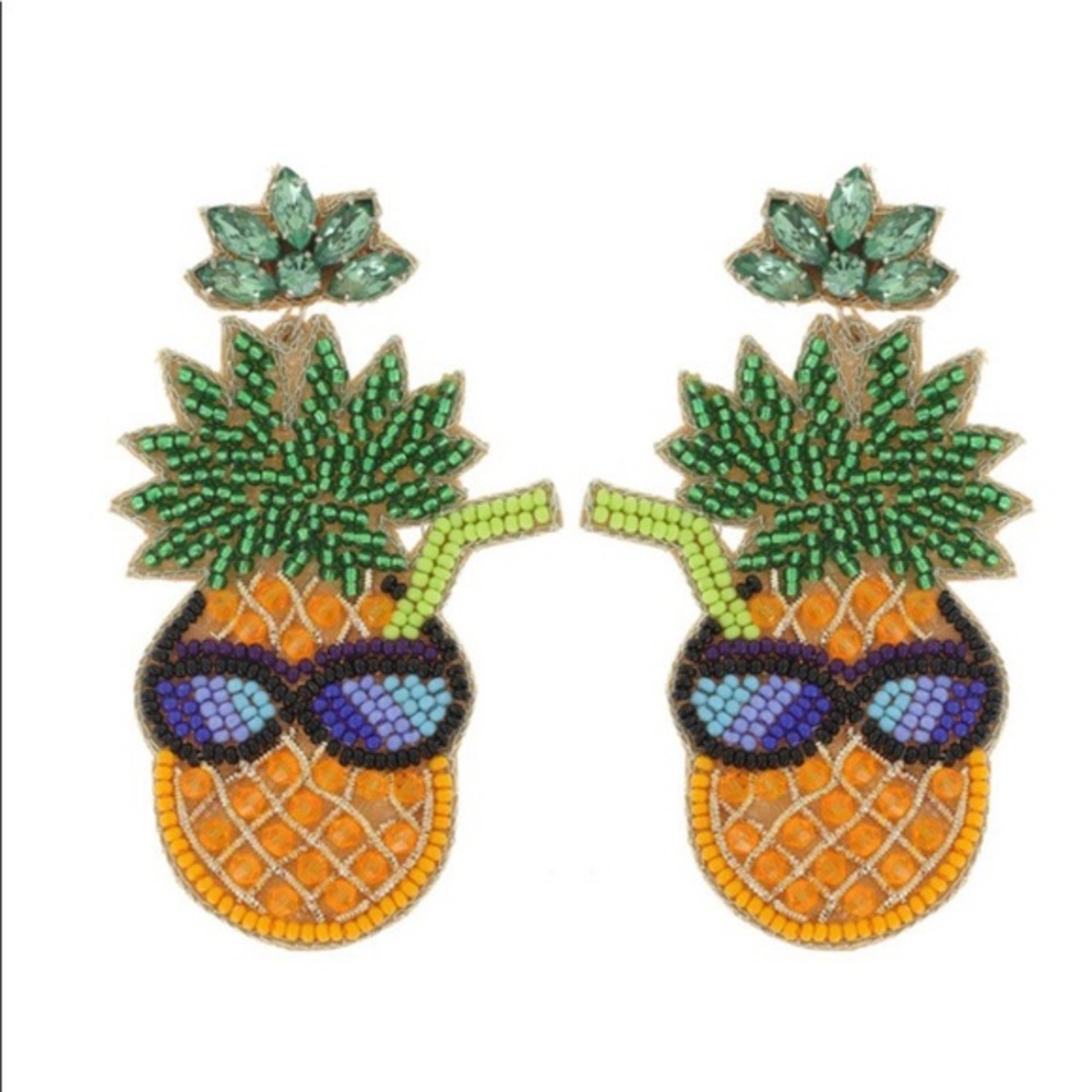 Cool pineapple sunglasses earrings
